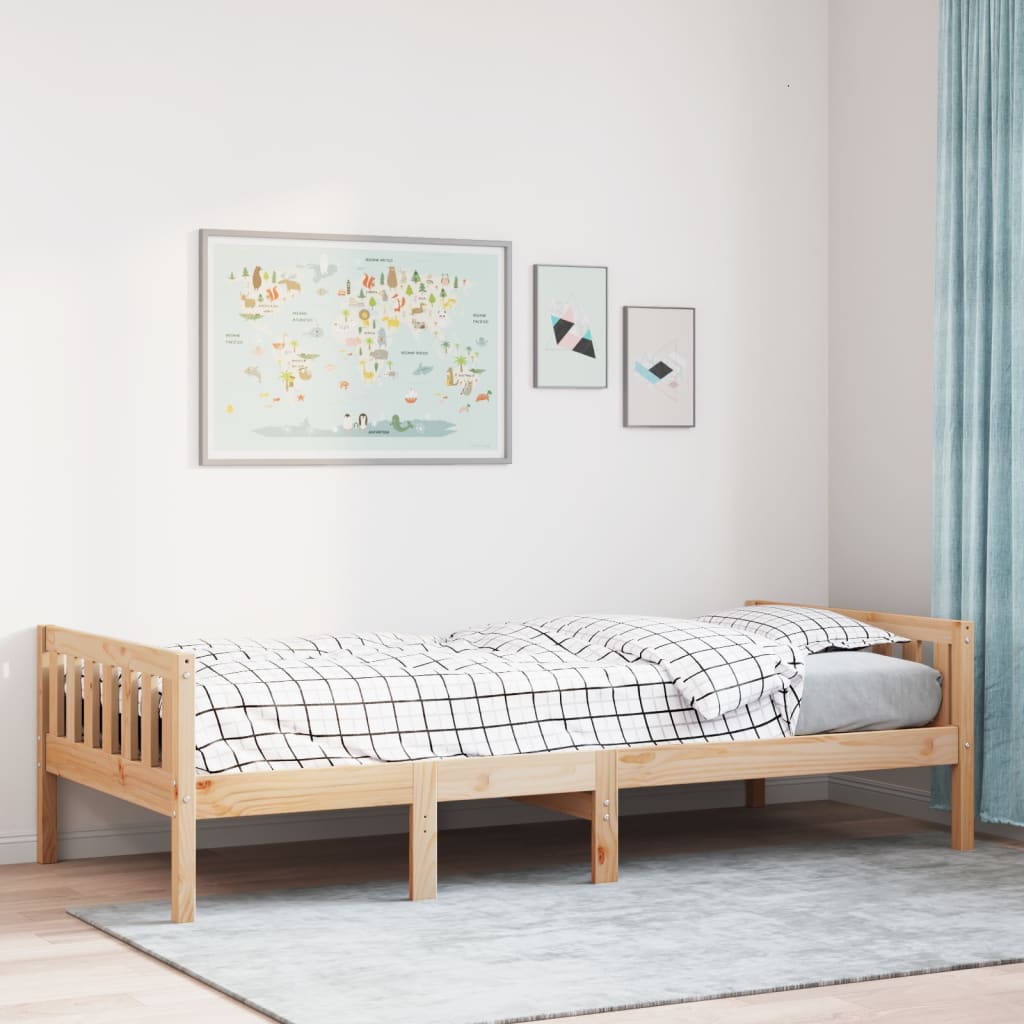 Lit enfant sans matelas 80x200 cm en pin massif