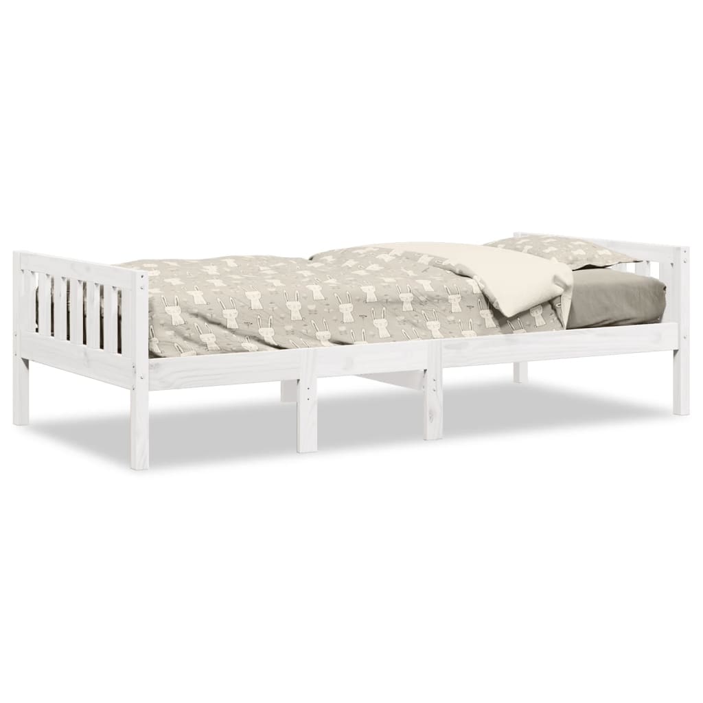 Lit enfant sans matelas blanc 80x200 cm bois de pin massif