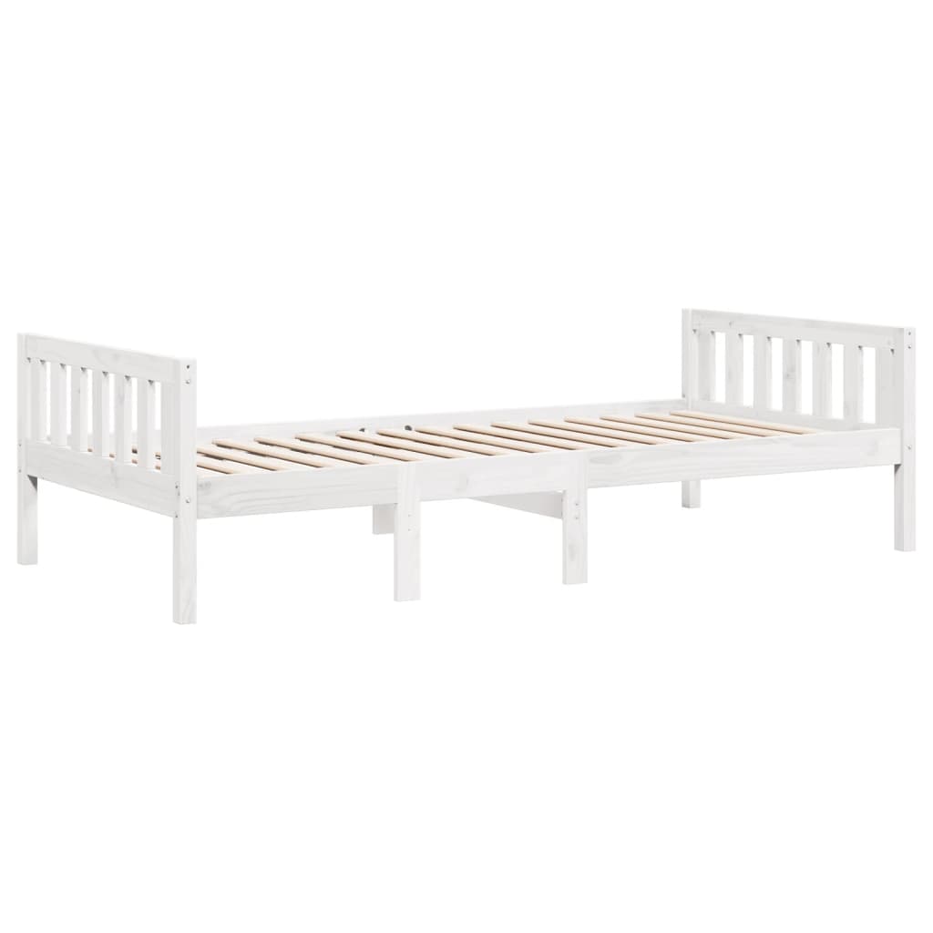 Lit enfant sans matelas blanc 80x200 cm bois de pin massif