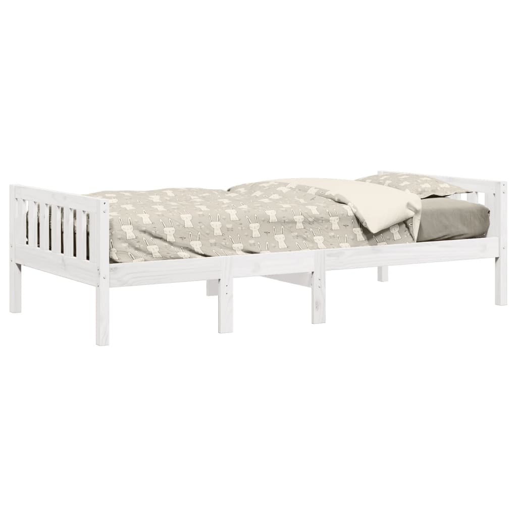 Lit enfant sans matelas blanc 80x200 cm bois de pin massif