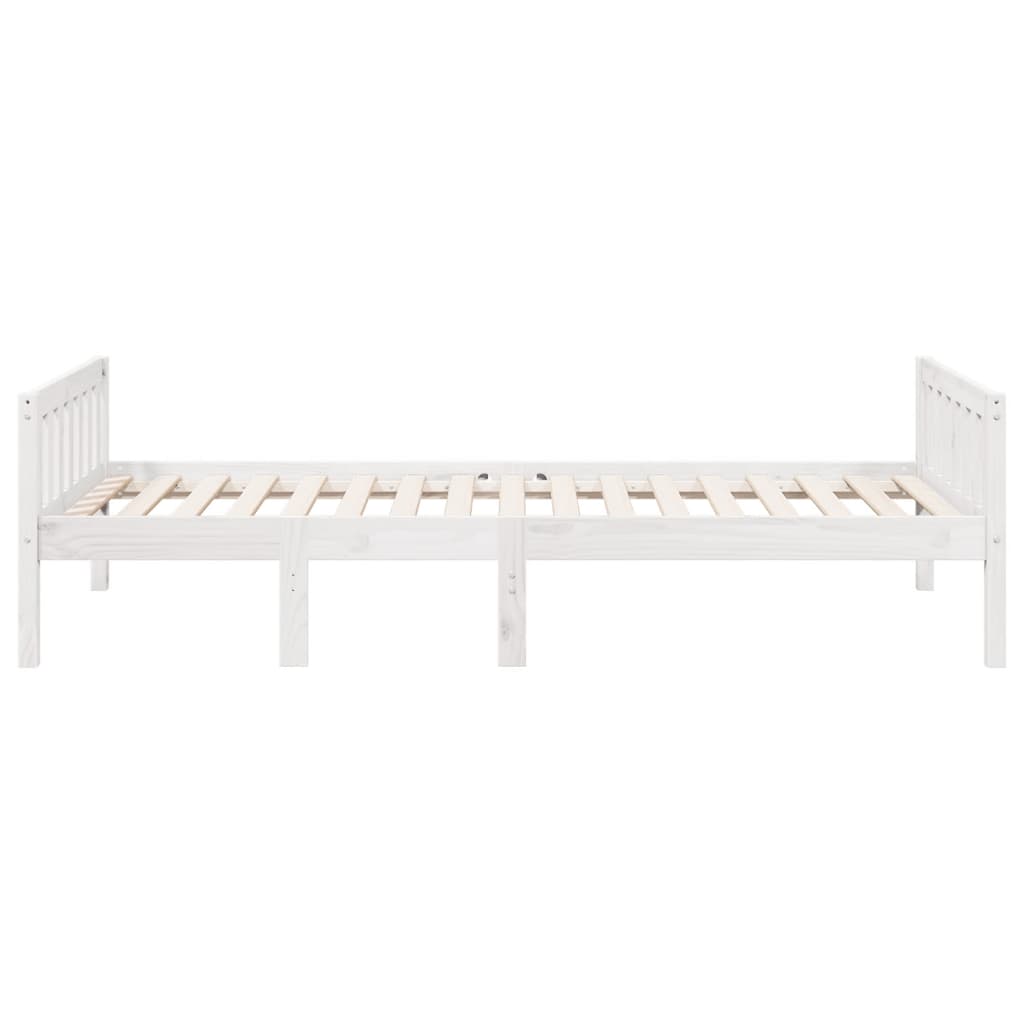 Lit enfant sans matelas blanc 80x200 cm bois de pin massif