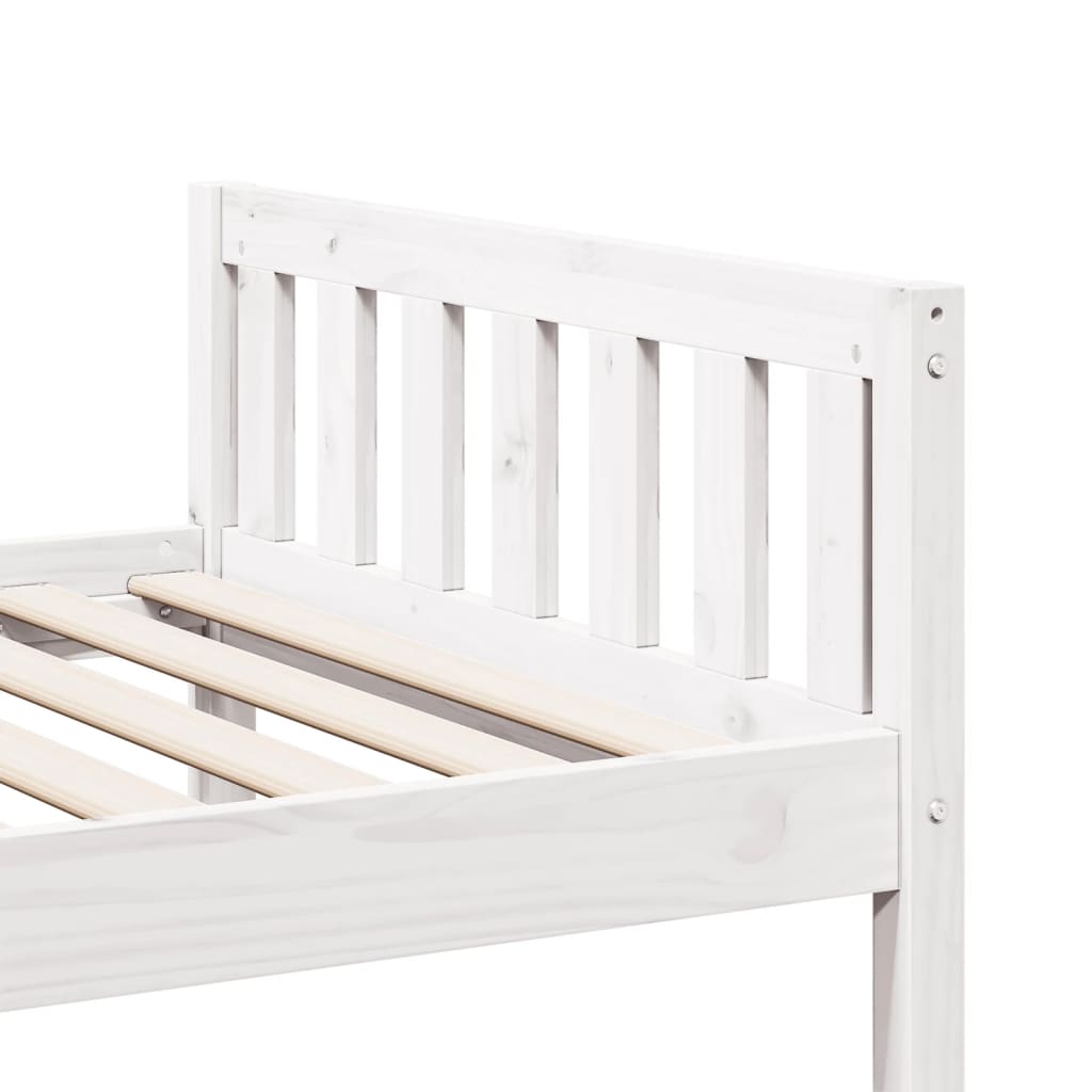 Lit enfant sans matelas blanc 80x200 cm bois de pin massif