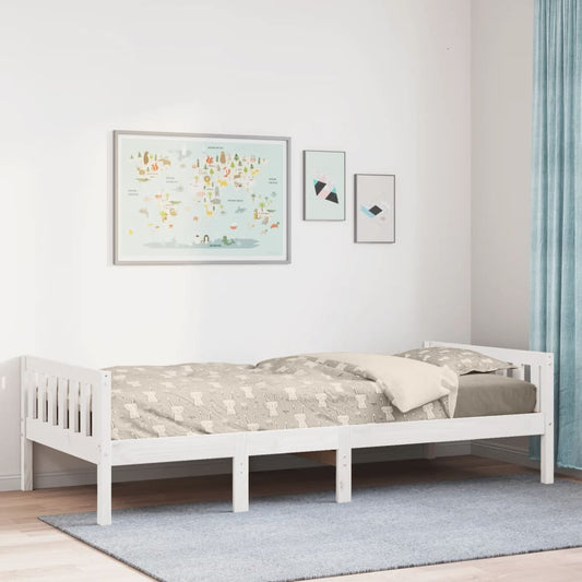 Lit enfant sans matelas blanc 80x200 cm bois de pin massif