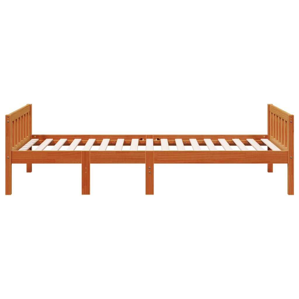 Lit enfant sans matelas ciré marron 80x200 cm bois de pin massif