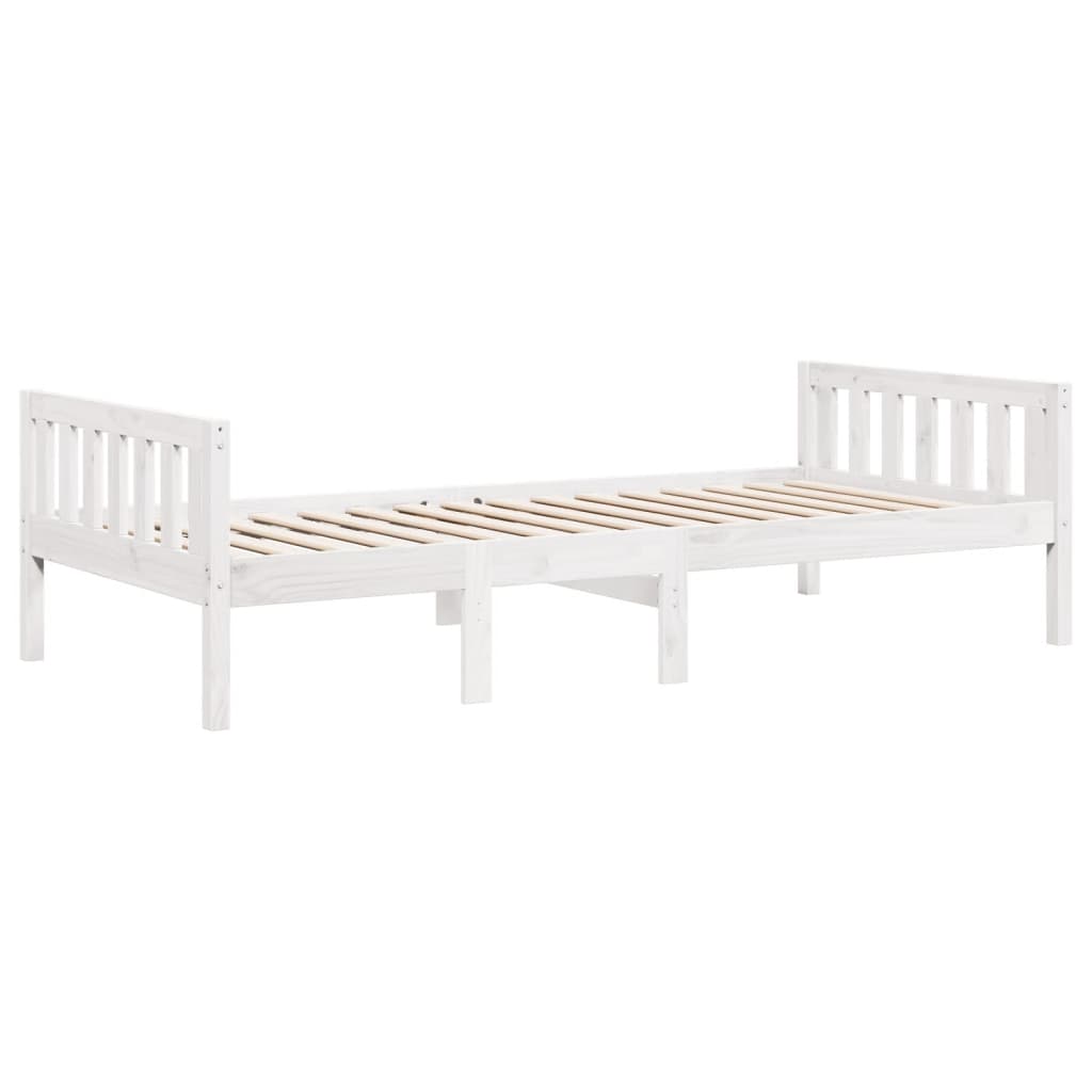 Lit enfant sans matelas blanc 90x200 cm bois de pin massif