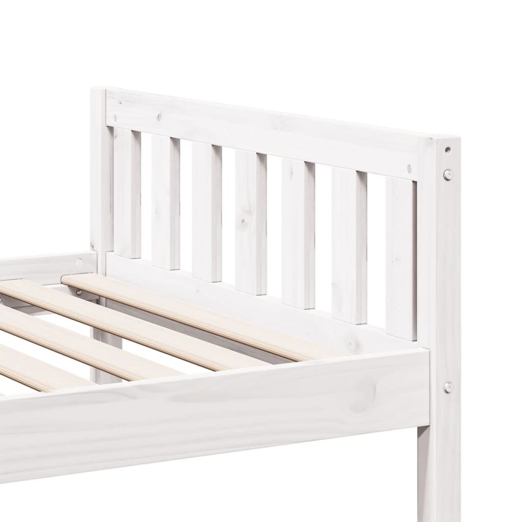 Lit enfant sans matelas blanc 90x200 cm bois de pin massif