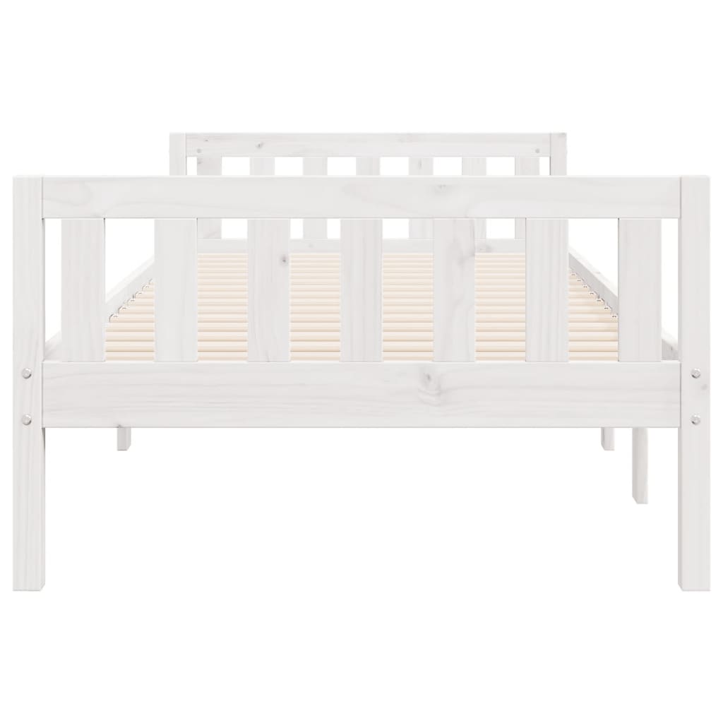 Lit enfant sans matelas blanc 90x190 cm bois de pin massif