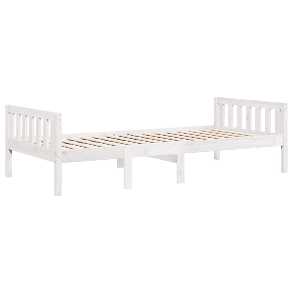 Lit enfant sans matelas blanc 75x190 cm bois de pin massif