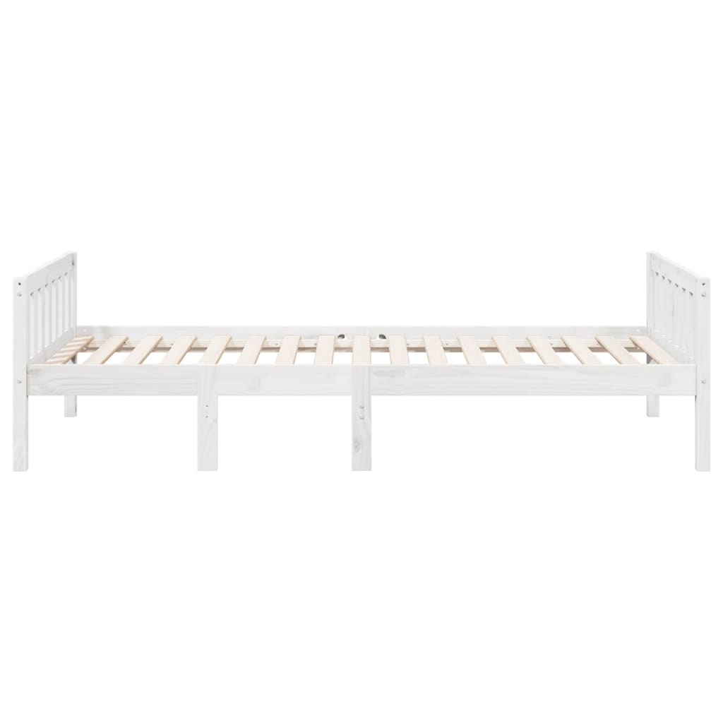 Lit enfant sans matelas blanc 75x190 cm bois de pin massif