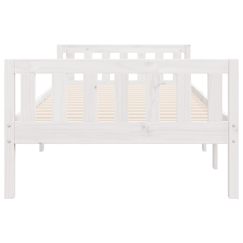 Lit enfant sans matelas blanc 75x190 cm bois de pin massif