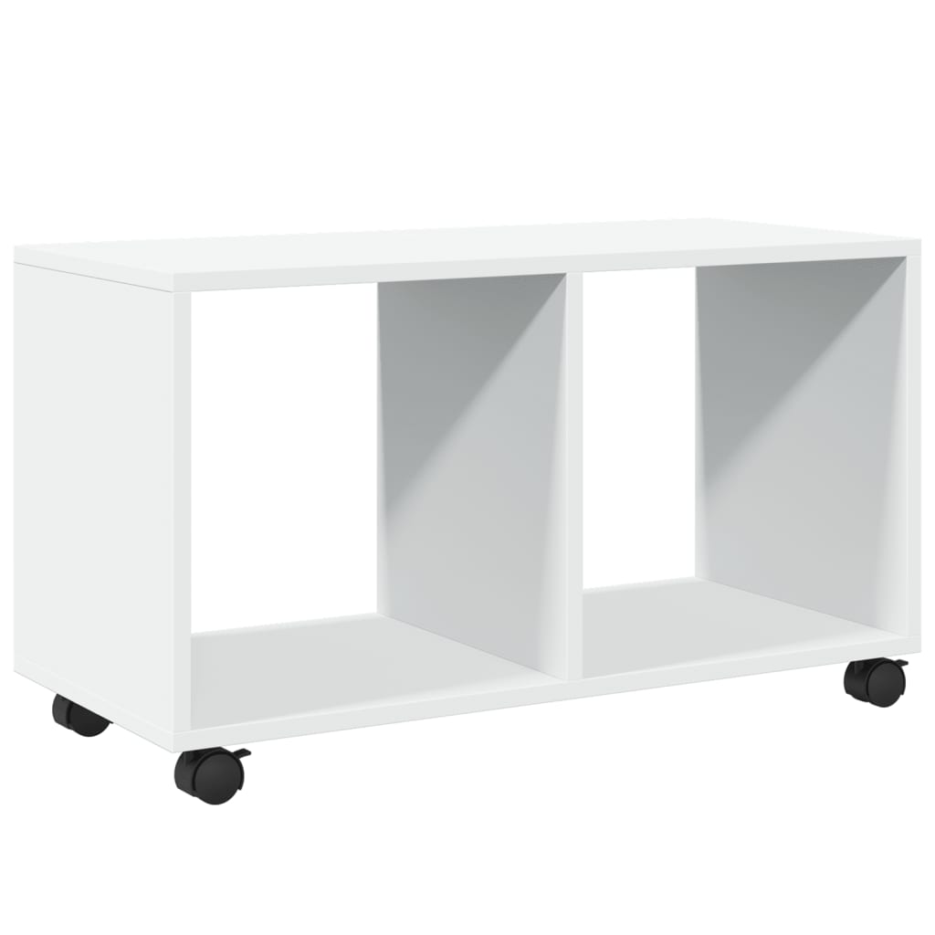 Rolling Cabinet White 72x33x42.5 cm Wood Material