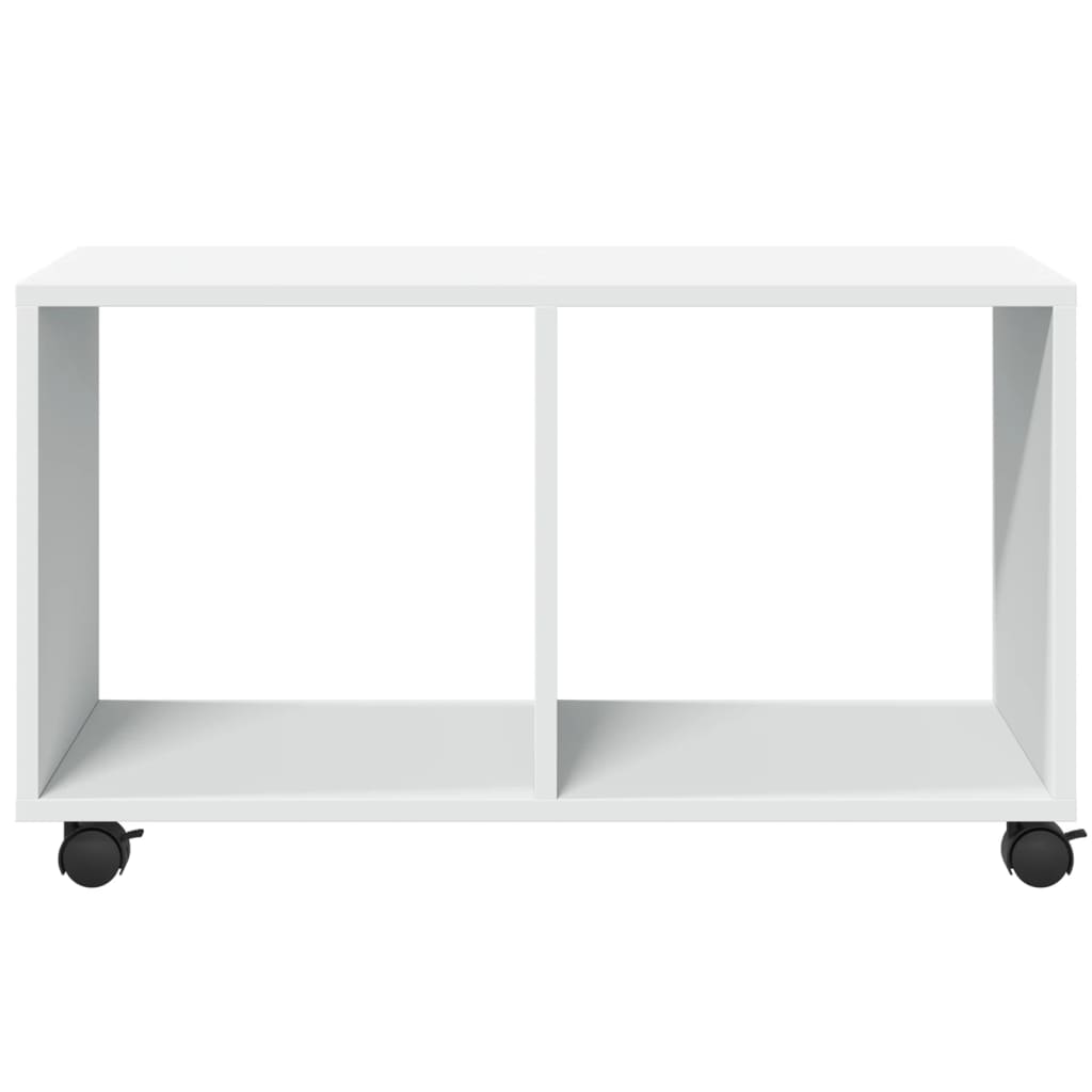 Rolling Cabinet White 72x33x42.5 cm Wood Material