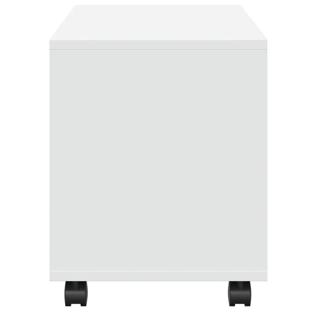 Rolling Cabinet White 72x33x42.5 cm Wood Material