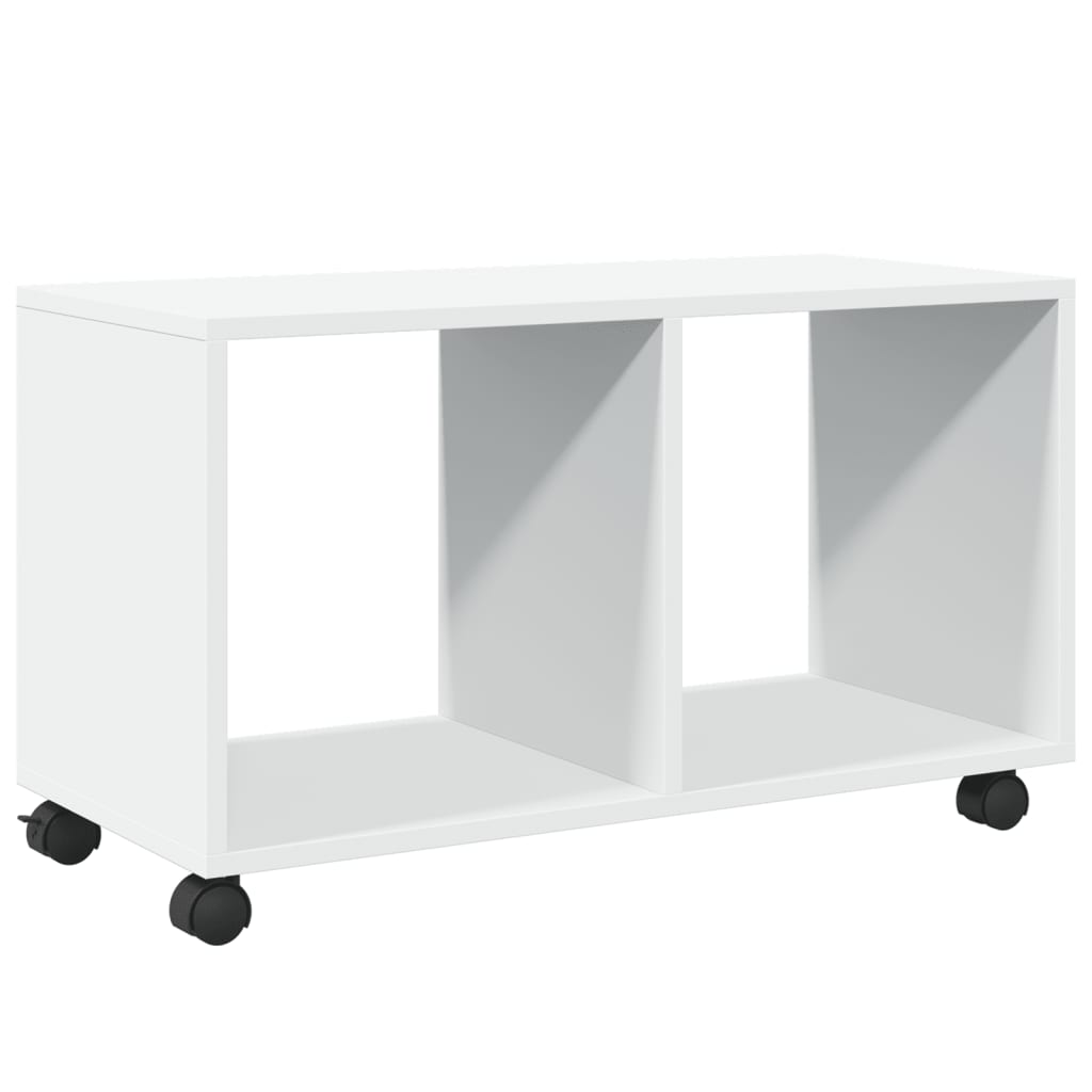 Rolling Cabinet White 72x33x42.5 cm Wood Material