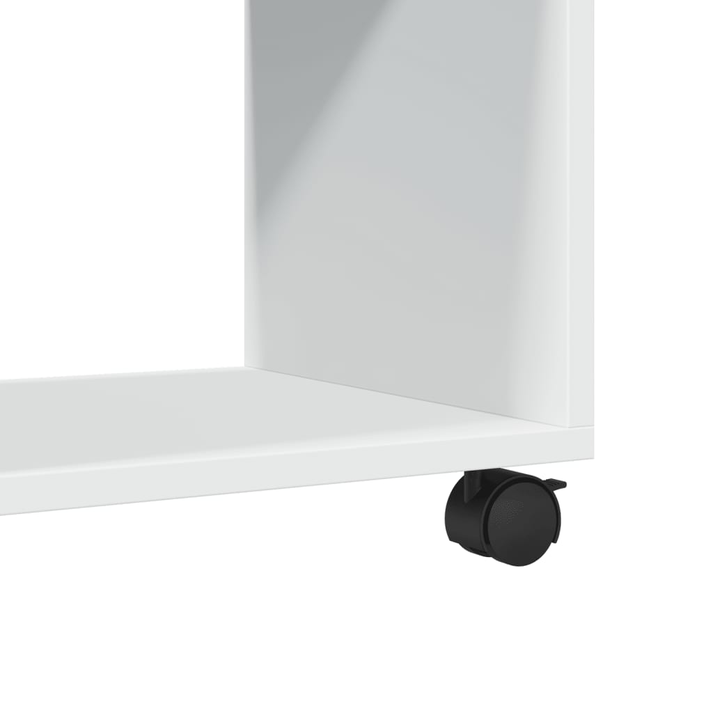 Rolling Cabinet White 72x33x42.5 cm Wood Material