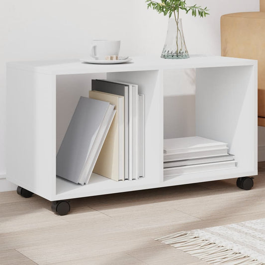 Rolling Cabinet White 72x33x42.5 cm Wood Material