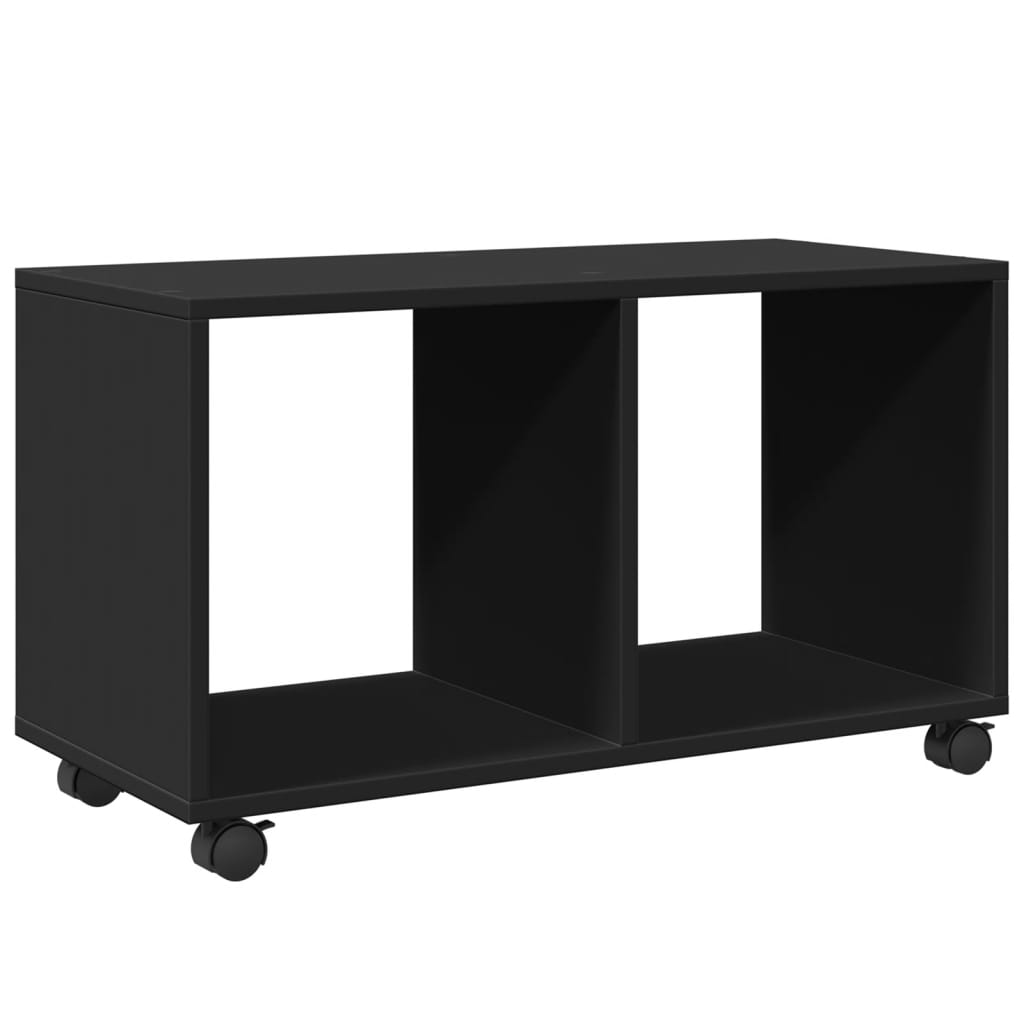 Rolling Cabinet Black 72x33x42.5 cm Wood Material