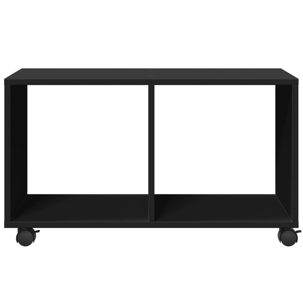 Rolling Cabinet Black 72x33x42.5 cm Wood Material