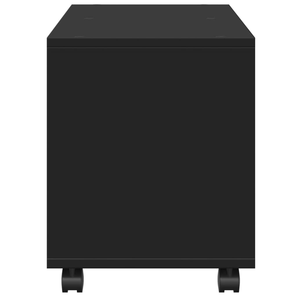 Rolling Cabinet Black 72x33x42.5 cm Wood Material