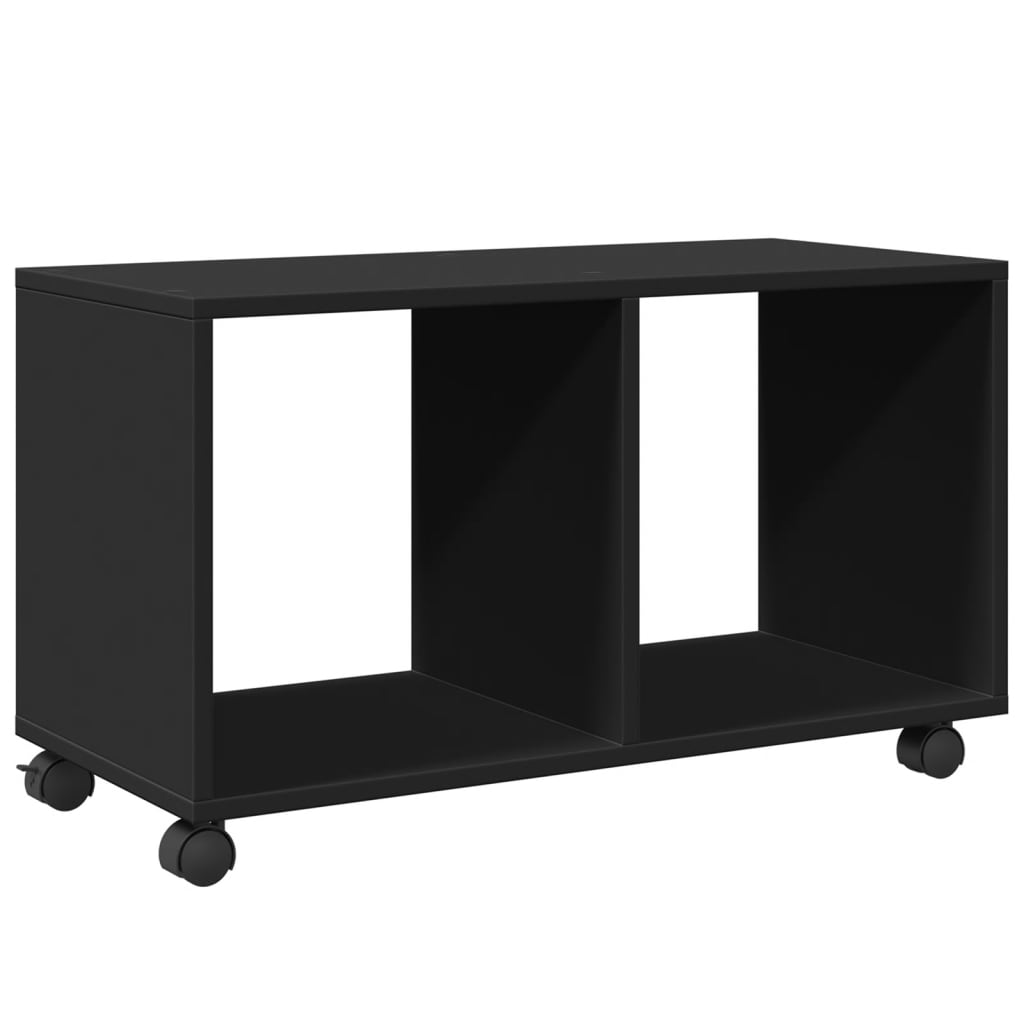 Rolling Cabinet Black 72x33x42.5 cm Wood Material