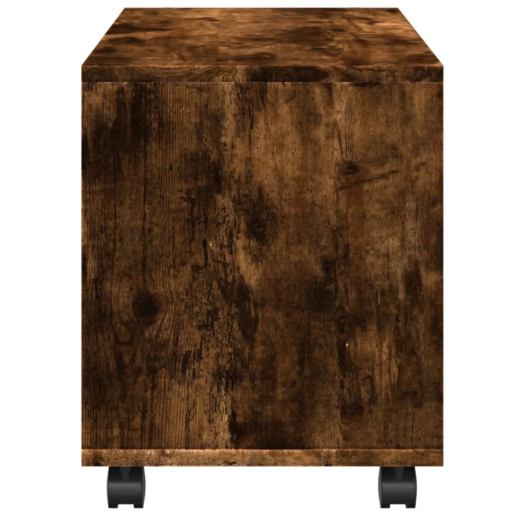 Rolling Cabinet Smoked Oak 72x33x42.5 cm Wood Material