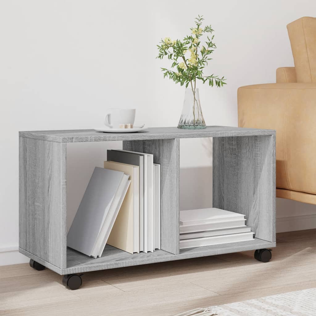 Rolling Cabinet Grey Sonoma 72x33x42.5 cm Wood Material