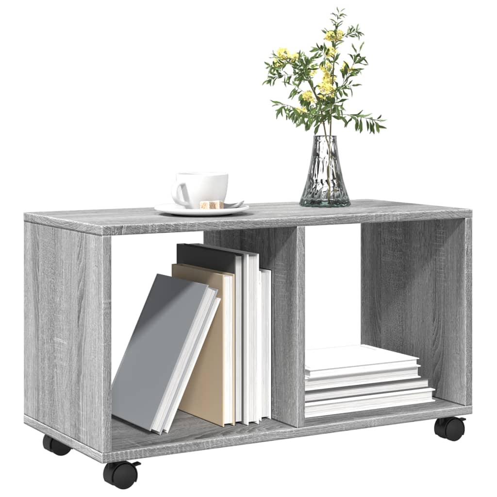 Rolling Cabinet Grey Sonoma 72x33x42.5 cm Wood Material
