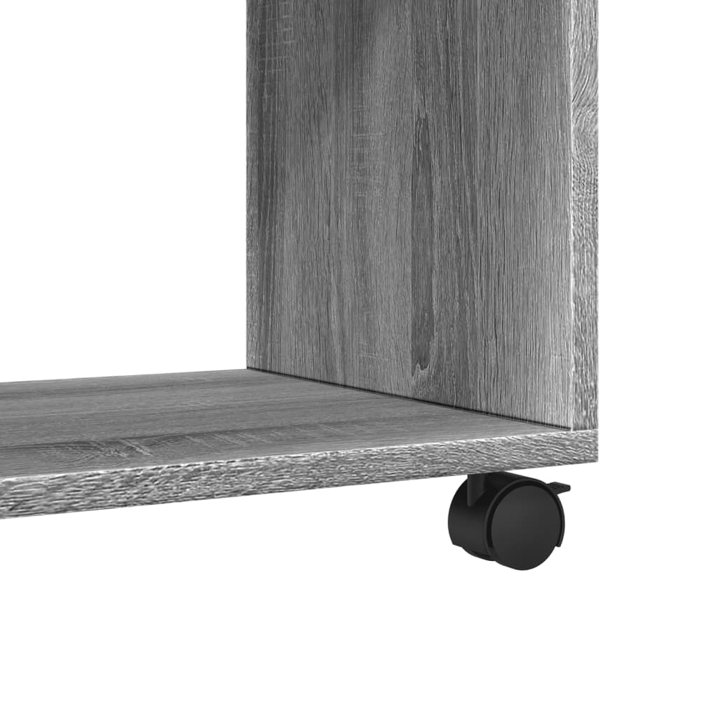 Rolling Cabinet Grey Sonoma 72x33x42.5 cm Wood Material