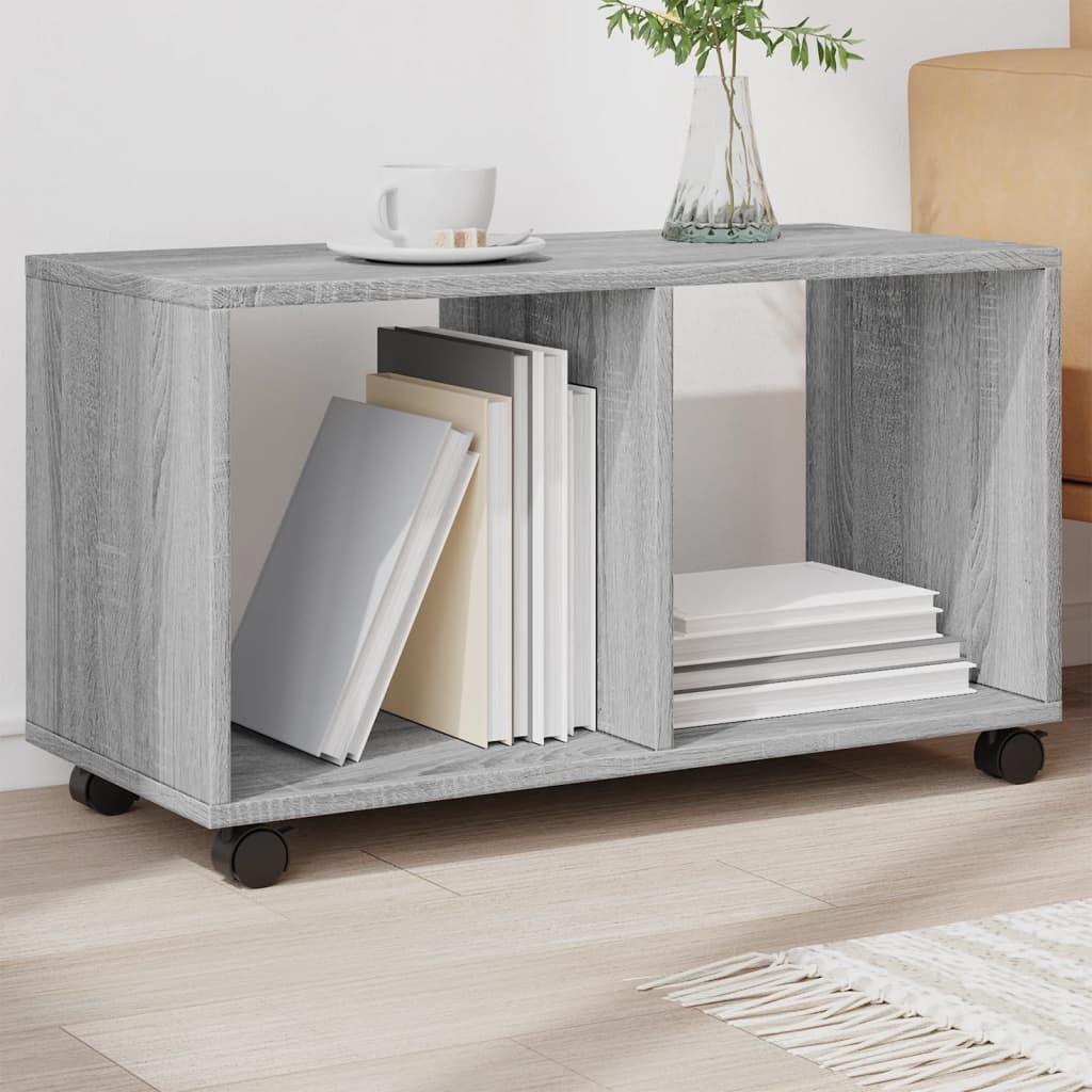 Rolling Cabinet Grey Sonoma 72x33x42.5 cm Wood Material