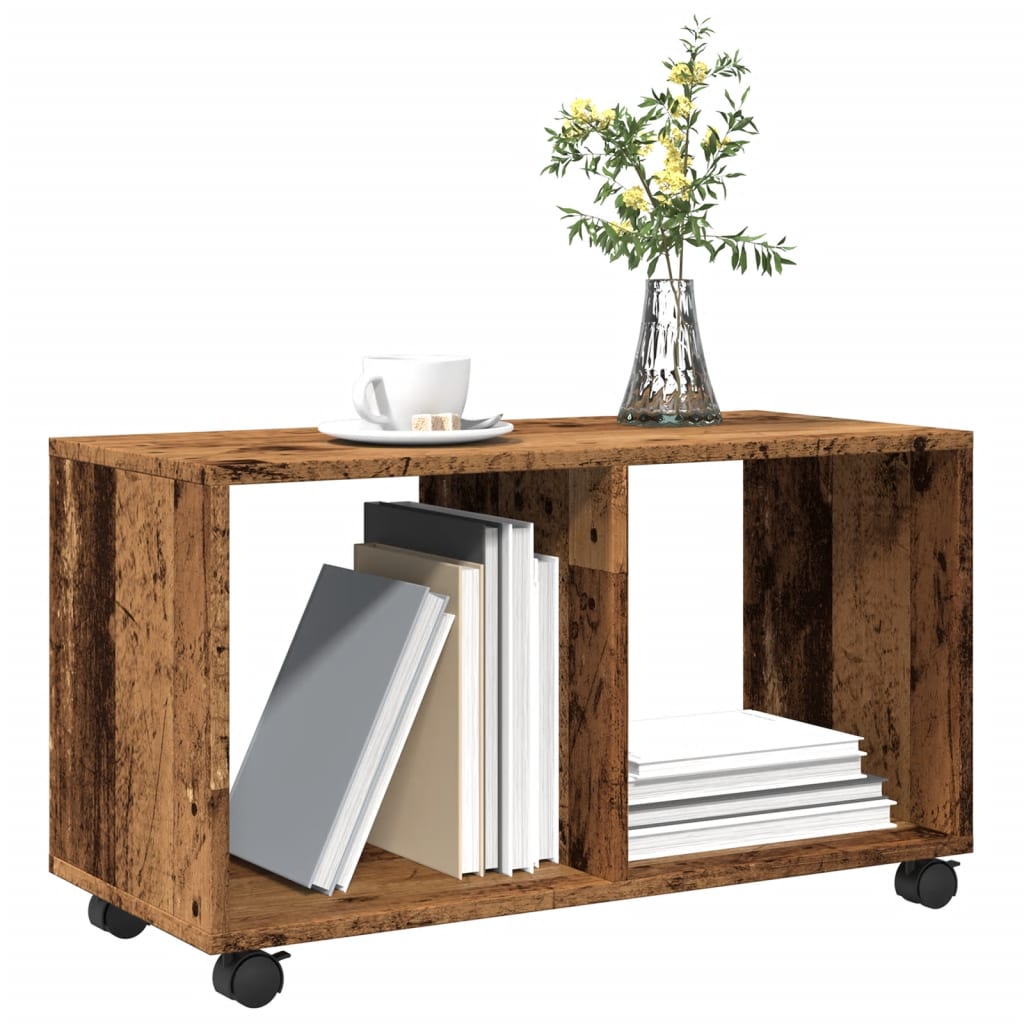Rolling Cabinet Old Wood Look 72x33x42.5 cm Wood Material