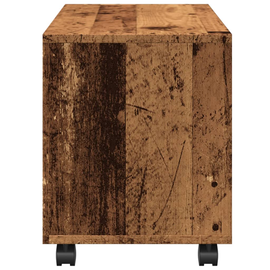 Rolling Cabinet Old Wood Look 72x33x42.5 cm Wood Material