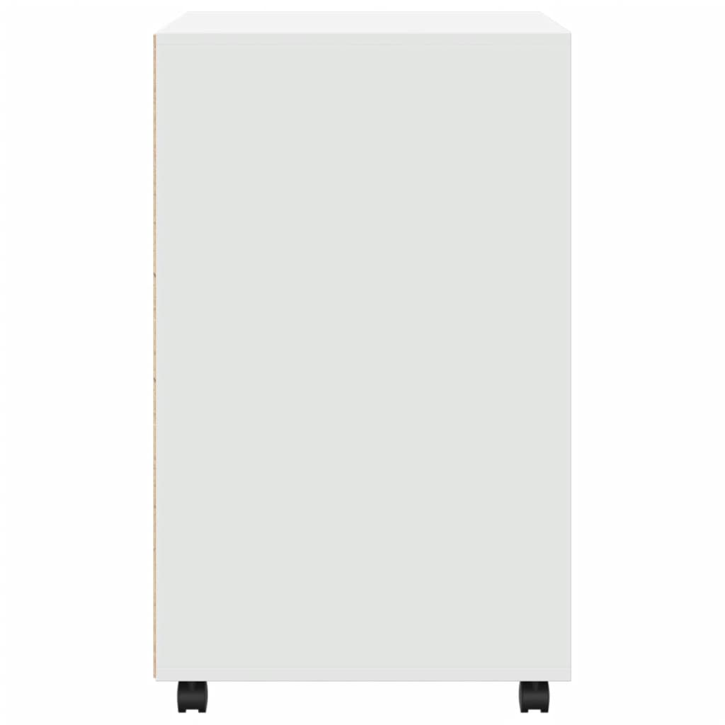Rolling Cabinet White 60x48x81 cm Wood Material