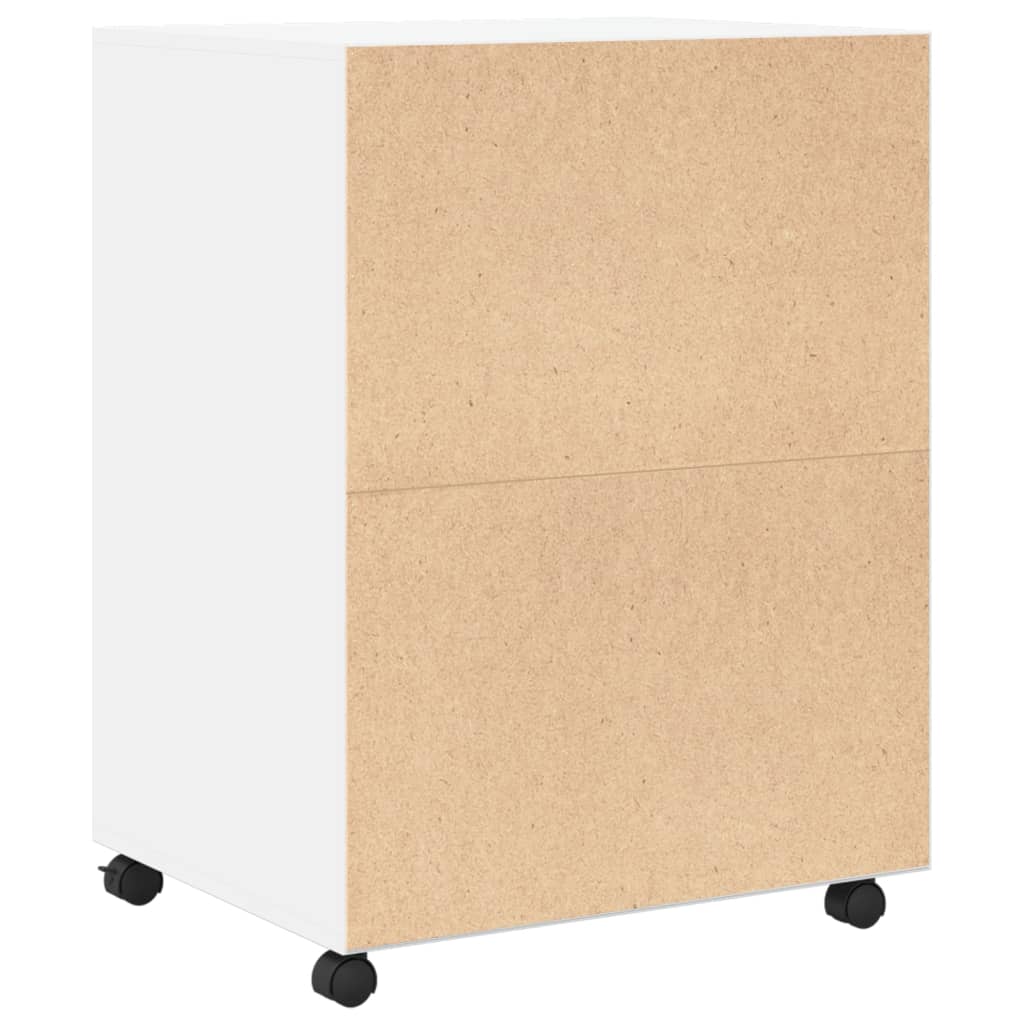 Rolling Cabinet White 60x48x81 cm Wood Material