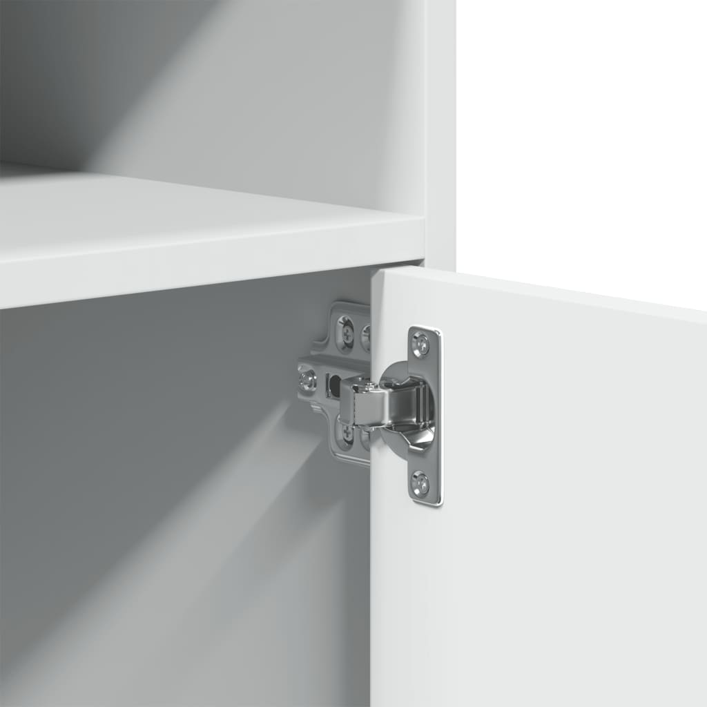 Rolling Cabinet White 60x48x81 cm Wood Material