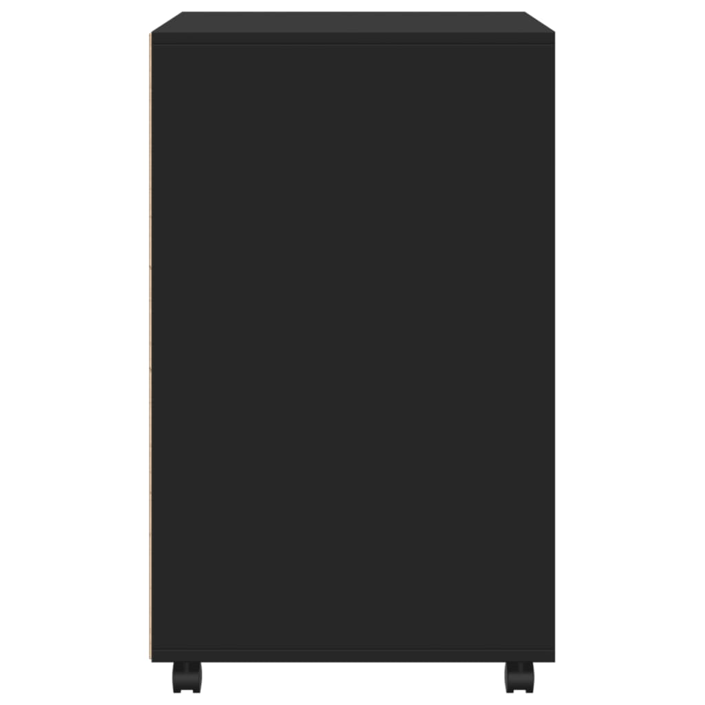 Rolling Cabinet Black 60x48x81 cm Wood Material
