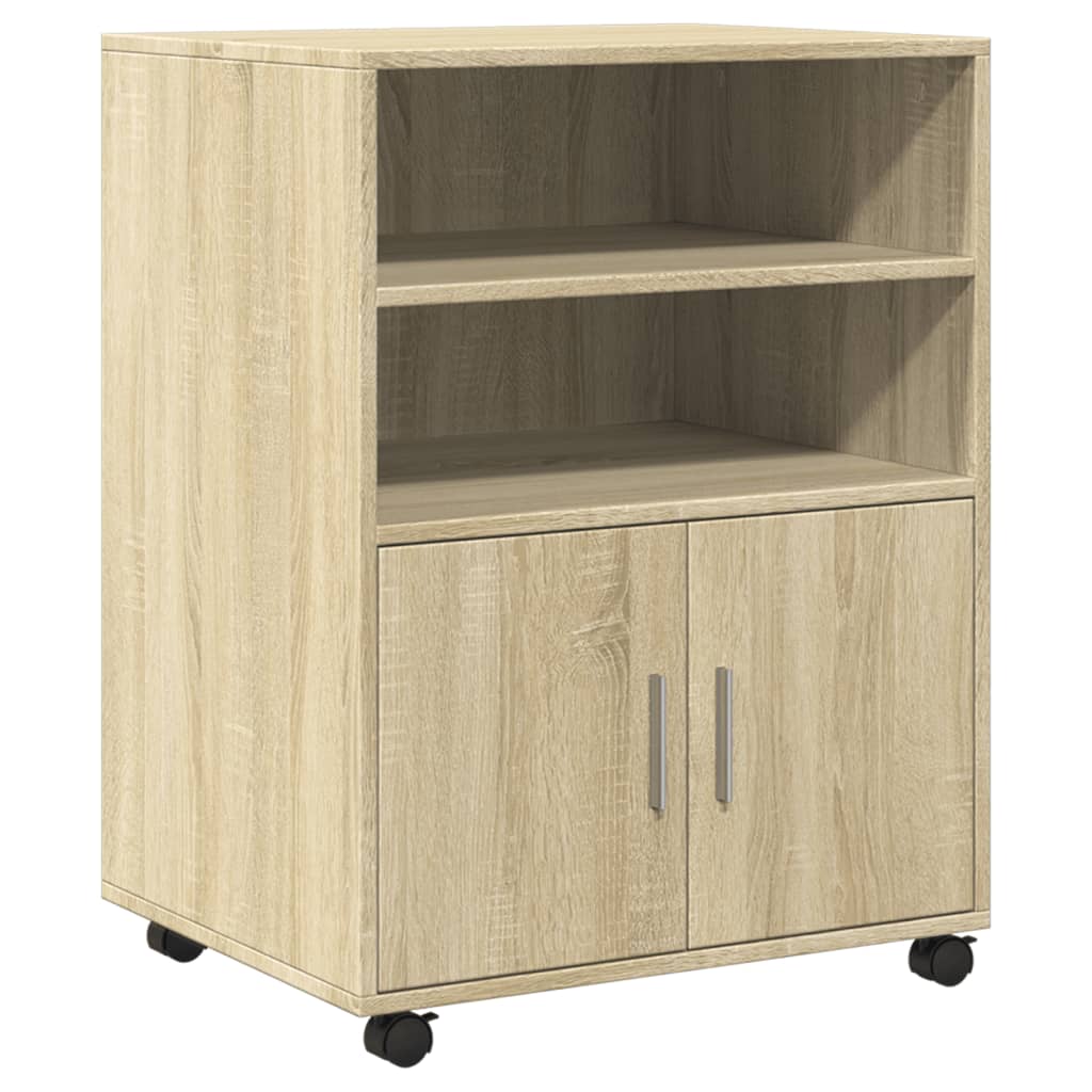 Armoire roulante chêne Sonoma 60x48x81 cm matériau bois