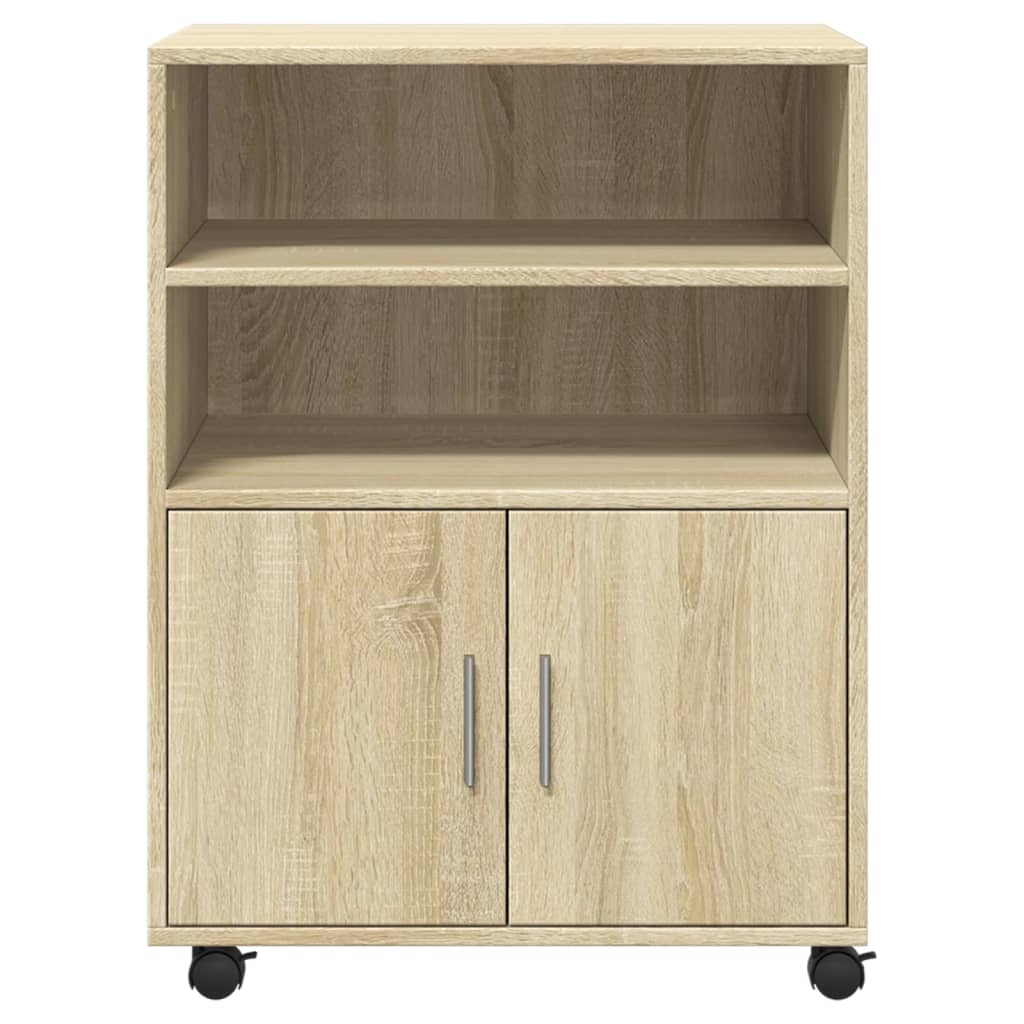 Armoire roulante chêne Sonoma 60x48x81 cm matériau bois