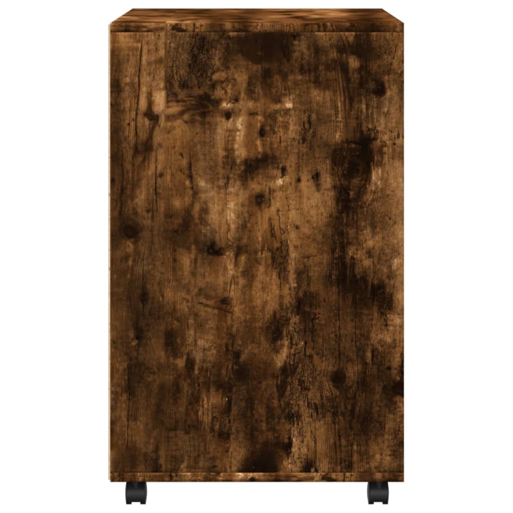 Rolling Cabinet Smoked Oak 60x48x81 cm Wood Material