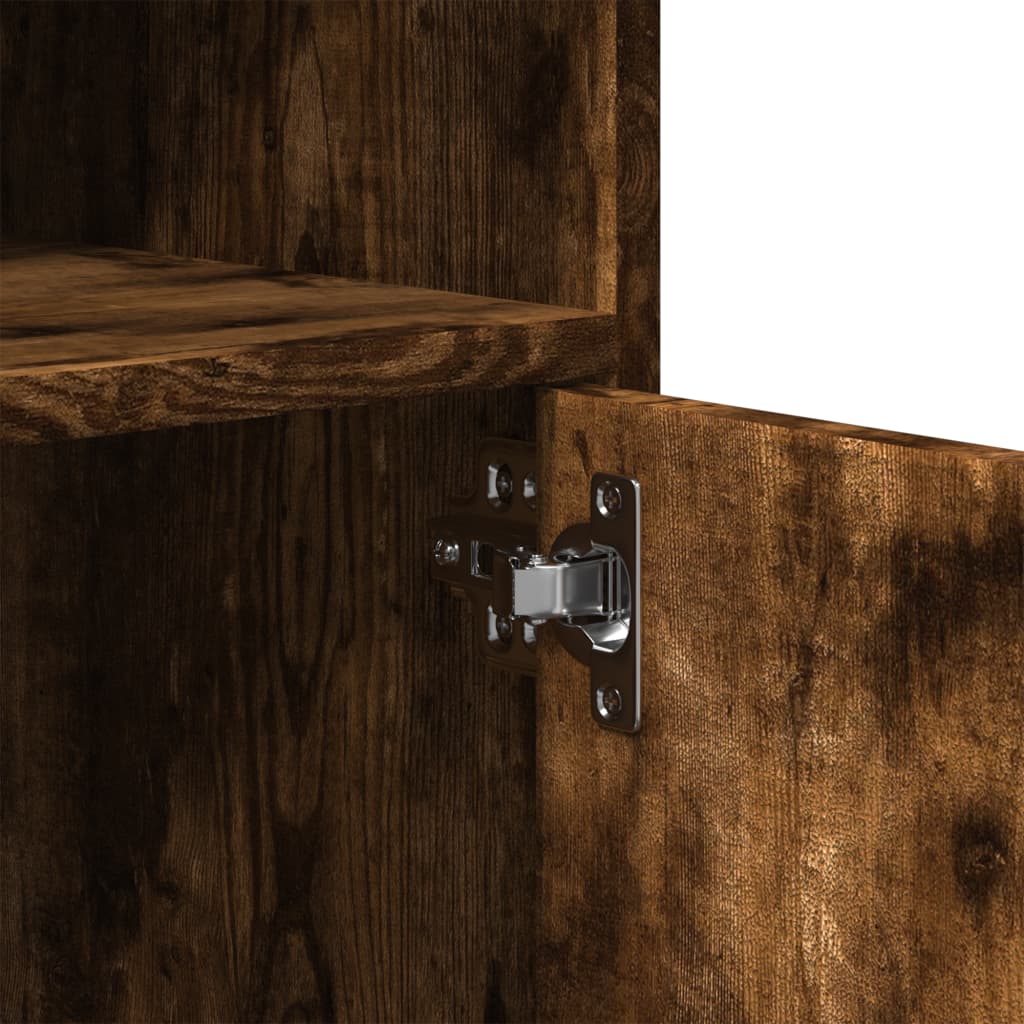 Rolling Cabinet Smoked Oak 60x48x81 cm Wood Material