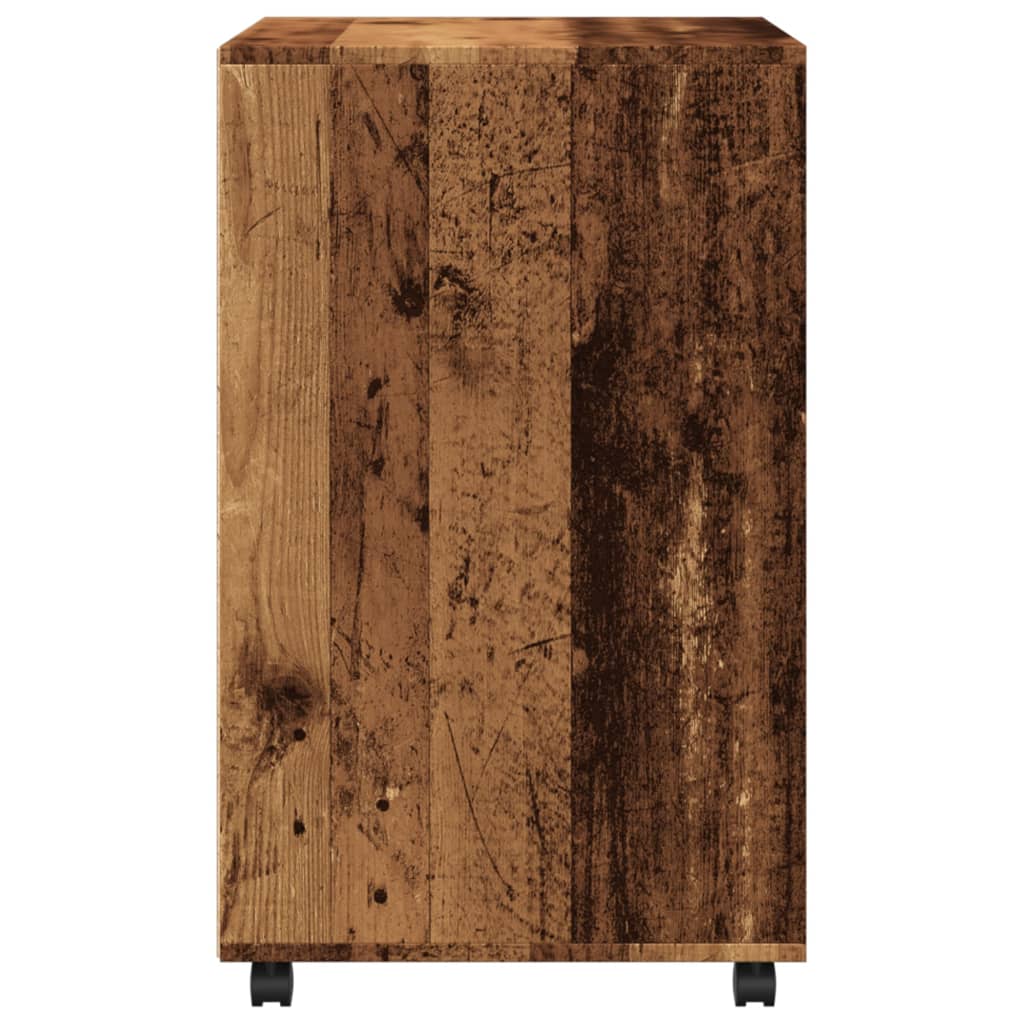 Rolling Cabinet Old Wood Look 60x48x81 cm Wood Material
