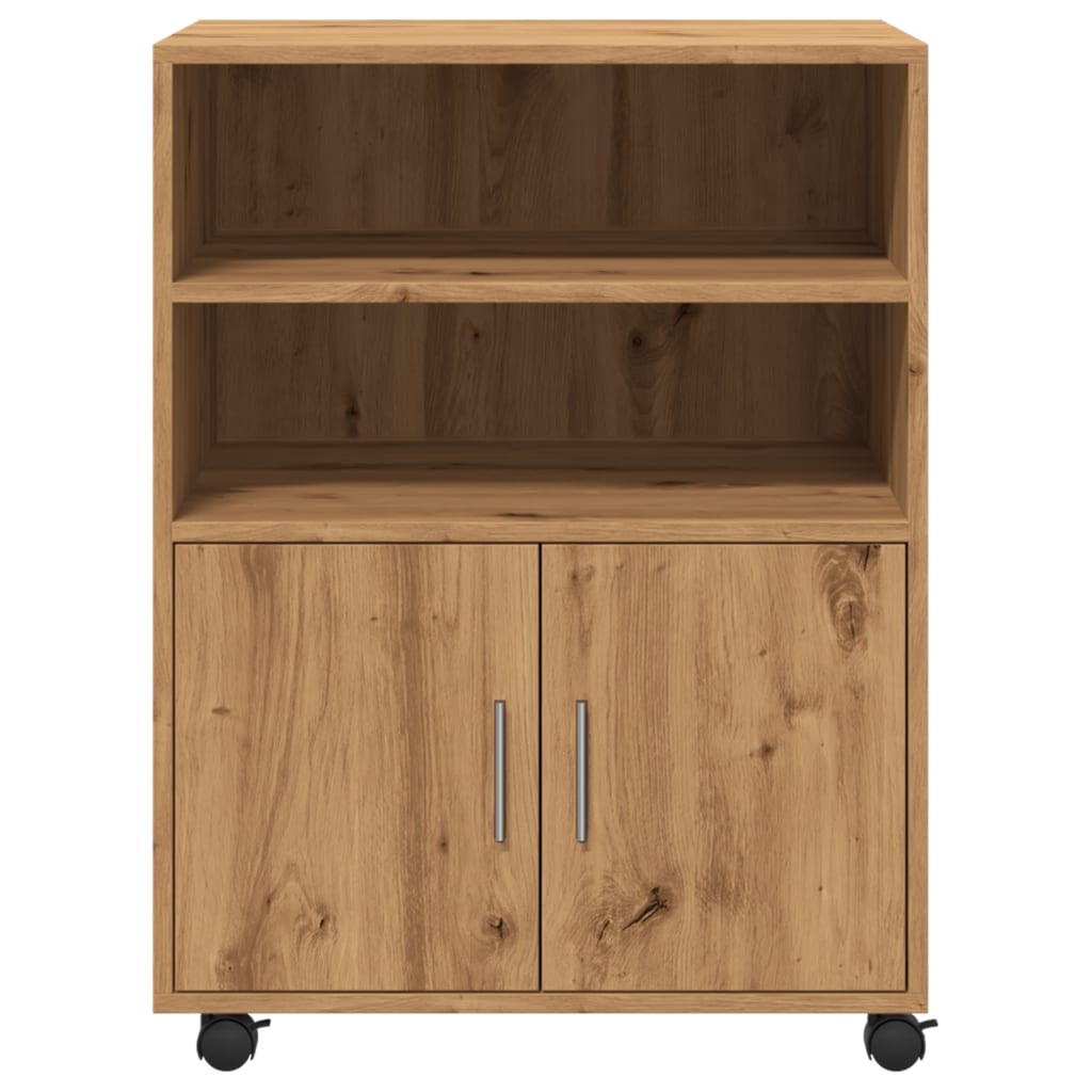 Rolling Cabinet Artisan Oak 60x48x81 cm Wood Material