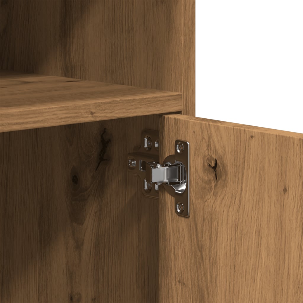 Rolling Cabinet Artisan Oak 60x48x81 cm Wood Material