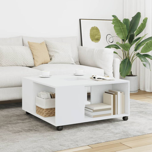 Coffee Table White 80x80x40 cm Wood Material