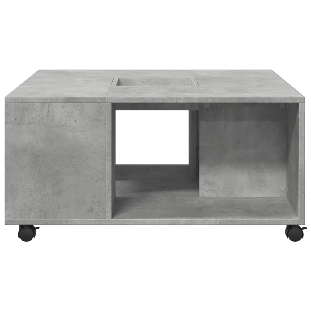 Table basse gris béton 80x80x40 cm en bois