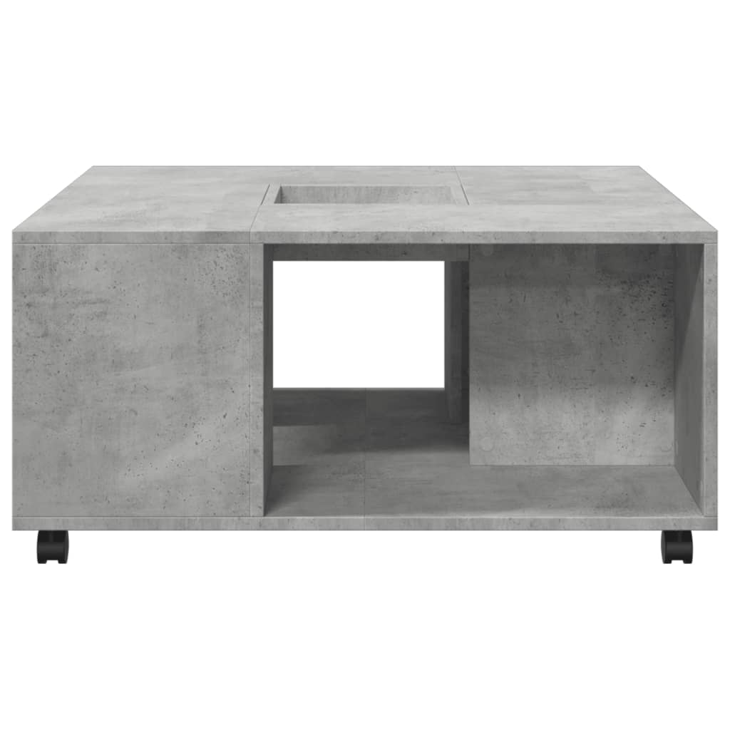 Table basse gris béton 80x80x40 cm en bois