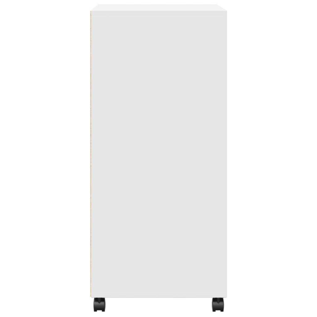 Armoire roulante blanche 55x40x91 cm en bois