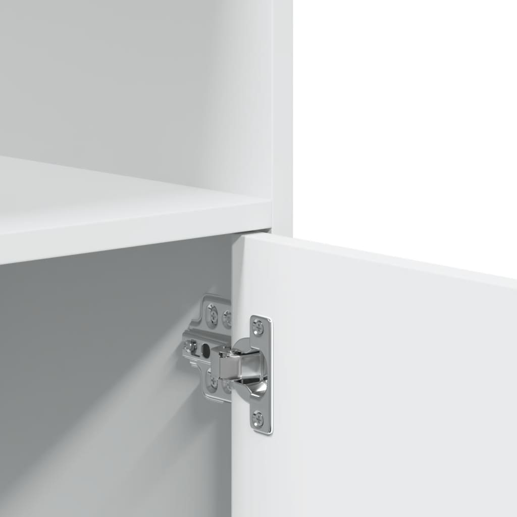 Armoire roulante blanche 55x40x91 cm en bois