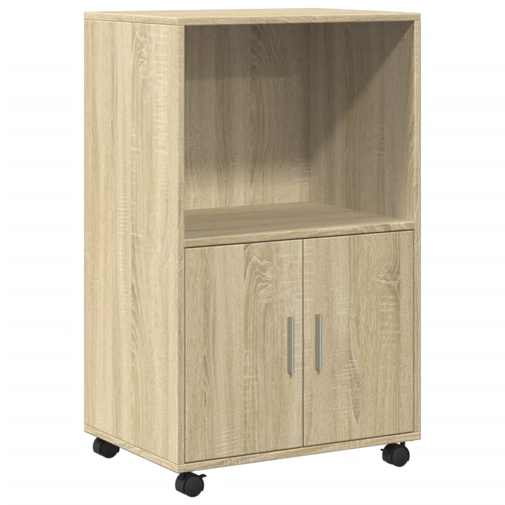 Armoire roulante chêne Sonoma 55x40x91 cm matériau bois