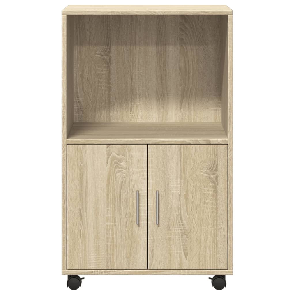 Armoire roulante chêne Sonoma 55x40x91 cm matériau bois