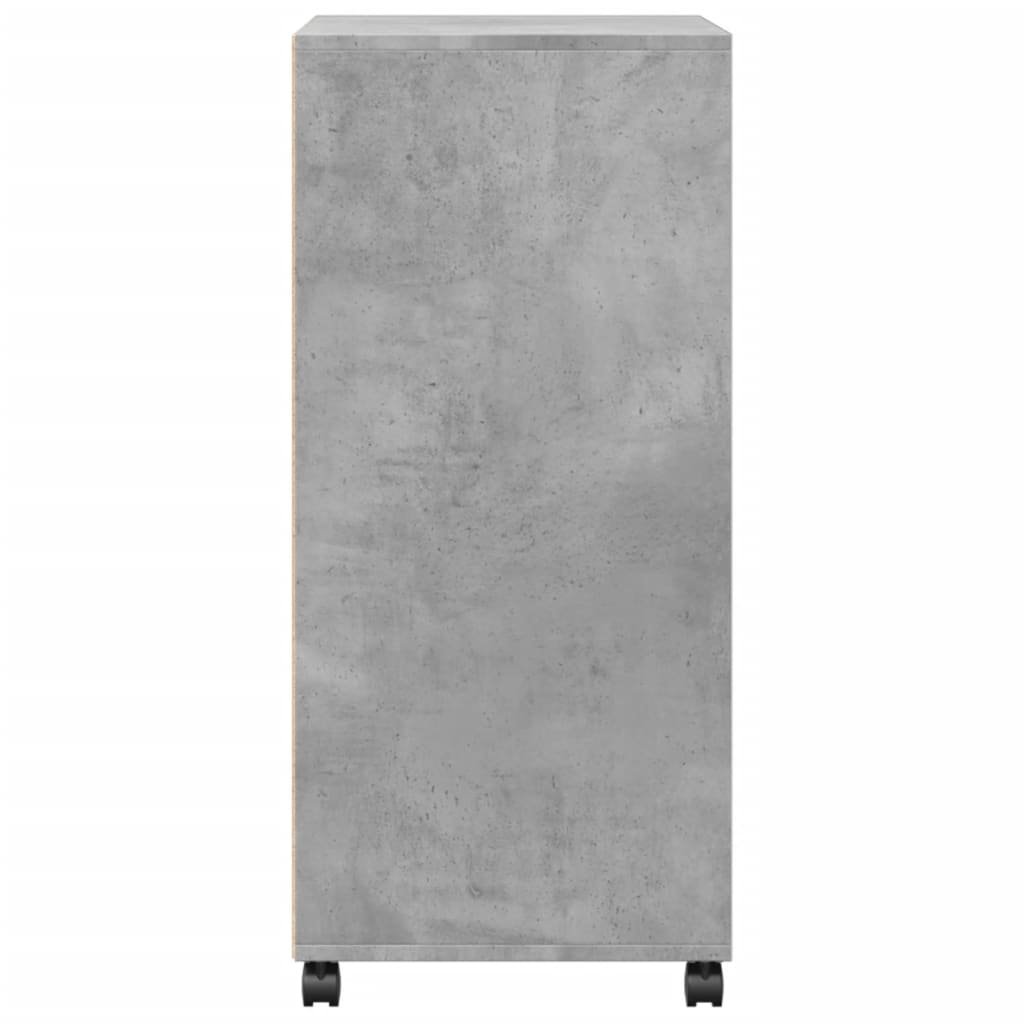 Rolling Cabinet Concrete Grey 55x40x91 cm Wood Material